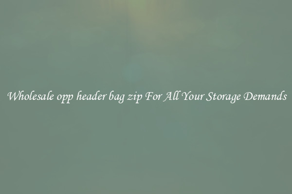 Wholesale opp header bag zip For All Your Storage Demands