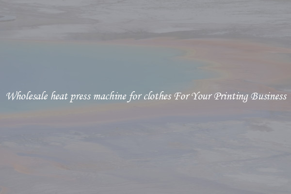 Wholesale heat press machine for clothes For Your Printing Business
