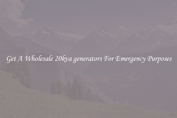 Get A Wholesale 20kva generators For Emergency Purposes