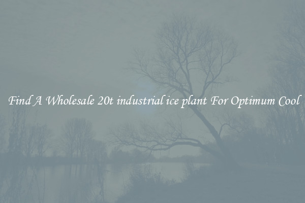 Find A Wholesale 20t industrial ice plant For Optimum Cool