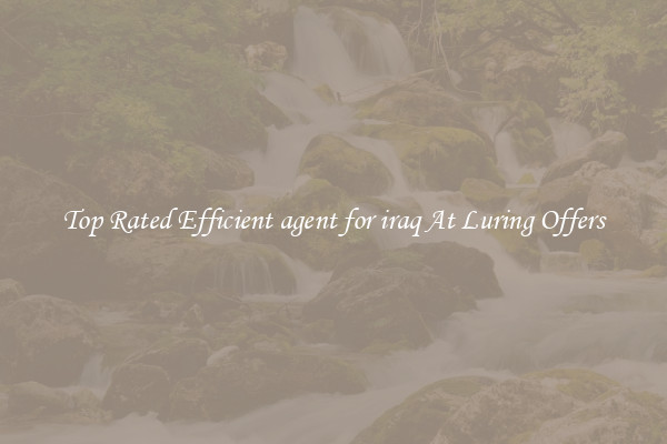 Top Rated Efficient agent for iraq At Luring Offers