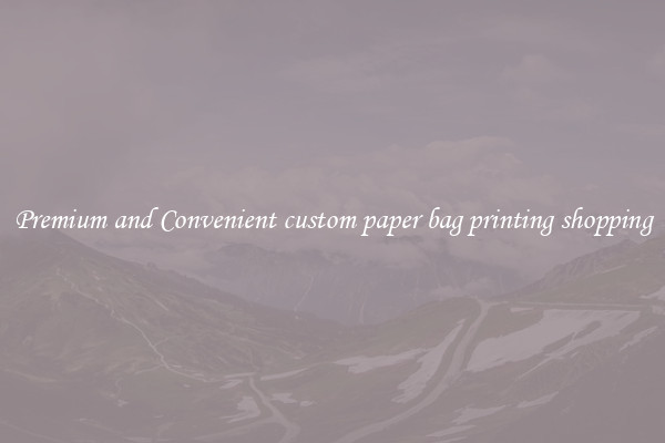 Premium and Convenient custom paper bag printing shopping